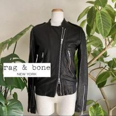 美品◎rag&bone （ラグアンドボーン）ロングライダース　えり本革　男女◎ 美品◎rag&bone （ラグアンドボーン）ロングライダースえり本革