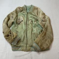 希少古着メキシコ刺繍デザインMA-1タイプスカジャン カーキ リバーシブル 古都古都 ことこと 暴れ龍柄 刺繍 リバ－シブル スカジャン