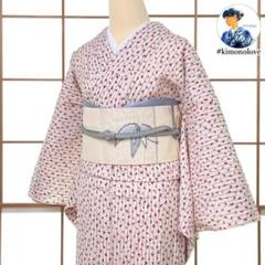 着物 小紋 正絹 レトロ 和装 ビンテージ 色無地 上品な地紋 一つ紋 正絹 MB-9328