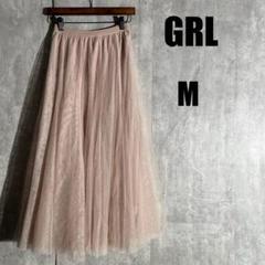 1410 GRL グレイル レースプリーツスカート【M】ピンクベージュ