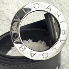 美品】 ブルガリ ベルト ロゴマニア サークルロゴ シルバー金具