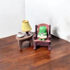 カエル フィギュア ミニチュアセット 読書＆コーヒータイム 癒し　ほっこり