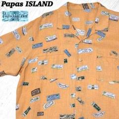 定価4.5万 papas パパス アロハ シャツ レーヨン 半袖 サイズL