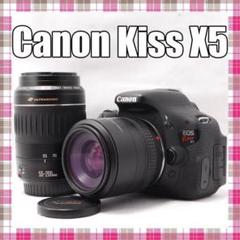 ✨初心者セット✨スマホ転送OK✨Canon Kiss X5 ダブルレンズ