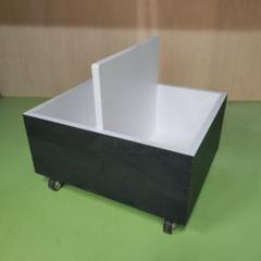 ワゴン本たて 黒色木目