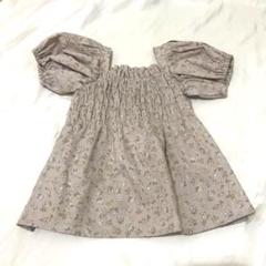 mamaraku 花柄パフスリーブシャーリングトップス