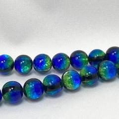 トンボ玉 ホタルガラス ケラマブルー 丸玉 12mm 蓄光 1連 天然石 パーツ