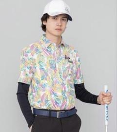 【美品】FILA GOLF　メンズ　ポロシャツ　ロゴ刺繍　マルチカラー　LL