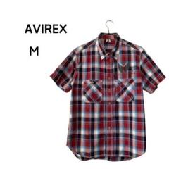 AVIREX アビレックス 赤チェック 半袖 シャツ