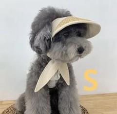 【限定値下げ】ペット用　帽子　ベージュ　Sサイズのサムネイル