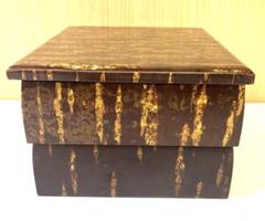 角館の桜皮細工　八角形重箱　KS-50 茶筒】 角館樺細工 総桜皮 150g用 八柳（やつやなぎ） （秋田