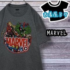 古着マーベルデカロゴアメコミTシャツダークグレーLのサムネイル