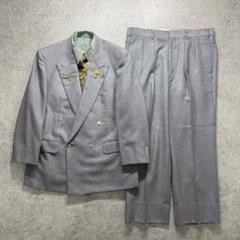 Burberrys セットアップ ダブルスーツ グレー 極上ウール 銀