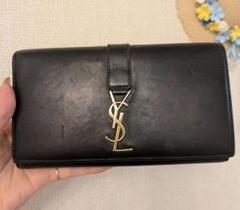 YSL 二つ折り財布 ブラック レザー
