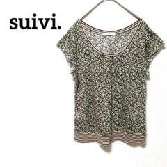 スイヴィ suivi. 半袖トップス シャツ 花柄 ラウンドネック