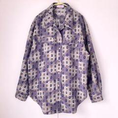 ヴィンテージ 長袖 総柄 シャツ 柄シャツ レトロ 古着