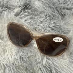 新品　ブラウン キャットアイ サングラス　老眼鏡　老眼鏡サングラス　度ありメガネ