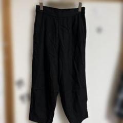 ＆yarn コットンリネンサルエルパンツ　ブラック　サマンサモスモス