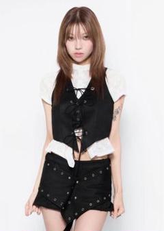 トップス S cow lace up vest Theredthread S cow lace up vest theredthread Men's Genuine Cow Leather