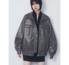 EMODA 革ジャンジャケット ブラック EMODA フェイクレザーオーバーブルゾン（ブラック） -靴
