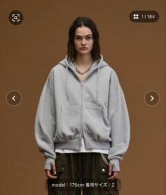 soerte グレー　パーカー soerte パーカー Heavy weight double zip-up hoodie
