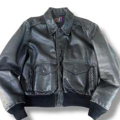 美品　XLサイズ相当 ショット　A-2 フライトジャケット　レザー　キルティング 希少 サイズ42 XL相当 SCHOTT A-2 フライトジャケット ブラック