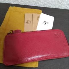 美品 イルビゾンテ 本革 レザー 財布 ウォレット L字 ロッソ レッド