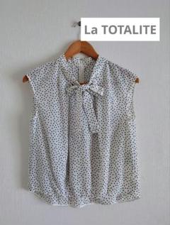 【La TOTALITE】ラトータリテ ボウタイ ノースリーブブラウス ドットのサムネイル