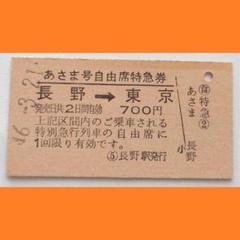 【白山３号】使用済硬券　特急券　グリーン券　上野→直江津 使用済 国鉄 切符 マルス券 急行券 グリーン券 なすの 3号 上野