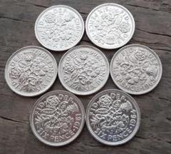 英国幸せのシックスペンス イギリス 7枚セットラッキー6ペンス