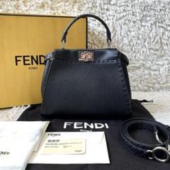 【美品・付属品完備】FENDI ピーカブー セレリアミニ ブラック FENDI フェンディ ミニピーカブー セレリア ブラック レザー の