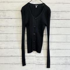 【ARMANI JEANS】リブニットカーディガン 黒 XXS 細見え韓国系