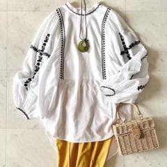 美品＊サラマリカ インドコットンエンブロイダリーブラウス