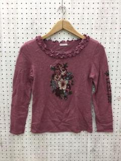 Y2K スイートボーホー古着 L'EST ROSE フリルネックローズニット