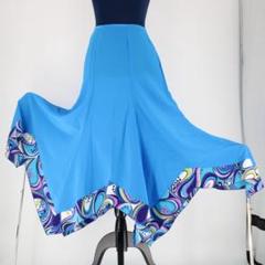 【美品 フラメンコ衣装】ブルー MAKIS COSTUMES ファルダ スカート 美品 フラメンコ衣装】ブルー MAKIS COSTUMES ファルダ スカート