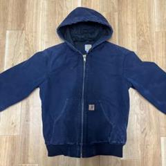 【美品】【希少】Carhartt 黒 ジャケット　アクティブジャケット USA製 Carhartt Duck Active Jacket Quilted Flannel Lined 黒 L