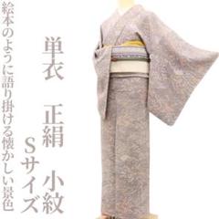 単衣 正絹 着物 Sサイズ“龍のように舞う唐花と蝶の追いかけっこ