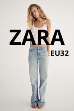 ZARA ダメージ MID-RISE WIDE-LEG TRF デニムパンツ - メルカリ