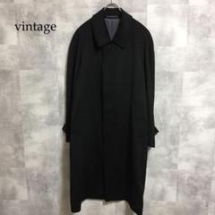 vintage ブラック カシミヤ100 ステンカラーコート
