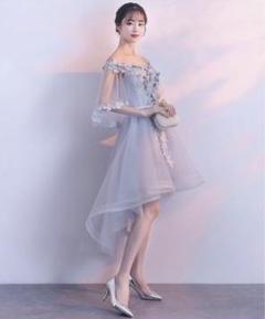 パーティードレス　ミモレ丈　前が短い　2次会ドレス　結婚式　演奏会 missswteet1122_dress1103
