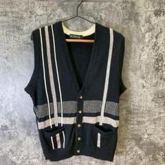 ✨VIESTENI✨ヴィエステーニ♡ニットベスト♡レトロ感♡黒♡メンズ(L)