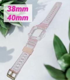 【3546 】Apple Watch バンド38mm 40mm ピンク全面保護