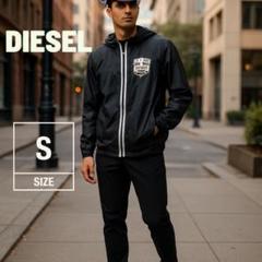DIESEL メンズ ナイロンジャケット L 黒 DIESEL』 Nylon track jacket with denim bands. #diesel