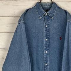 大人気》Ralph Lauren デニムシャツ ポニー刺繍 M ブルー - メルカリ