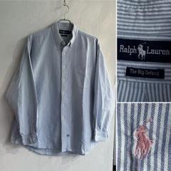 Ralph Lauren The Big Oxford ストライプシャツ ブルー