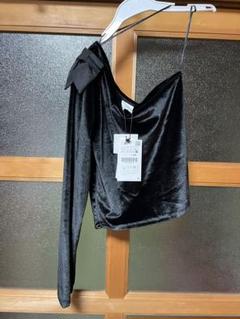 ZARA ブラック ベルベット トップス