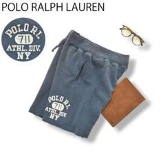 【カットオフ】 90s POLO ラルフローレン ハーフ スウェット パンツ 青