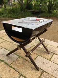 s.k ドラム缶 バーベキューコンロ 脚付きフルセット 日本製 ドラム缶バーベキューコンロ Aセット (高脚4本 火バサミ