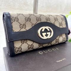 グッチ 長財布 GG キャンバス インターロッキング ハート