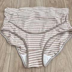 マタニティショーツノンストレス妊婦パンツ下着ショーツインナー　ブラウンボーダー